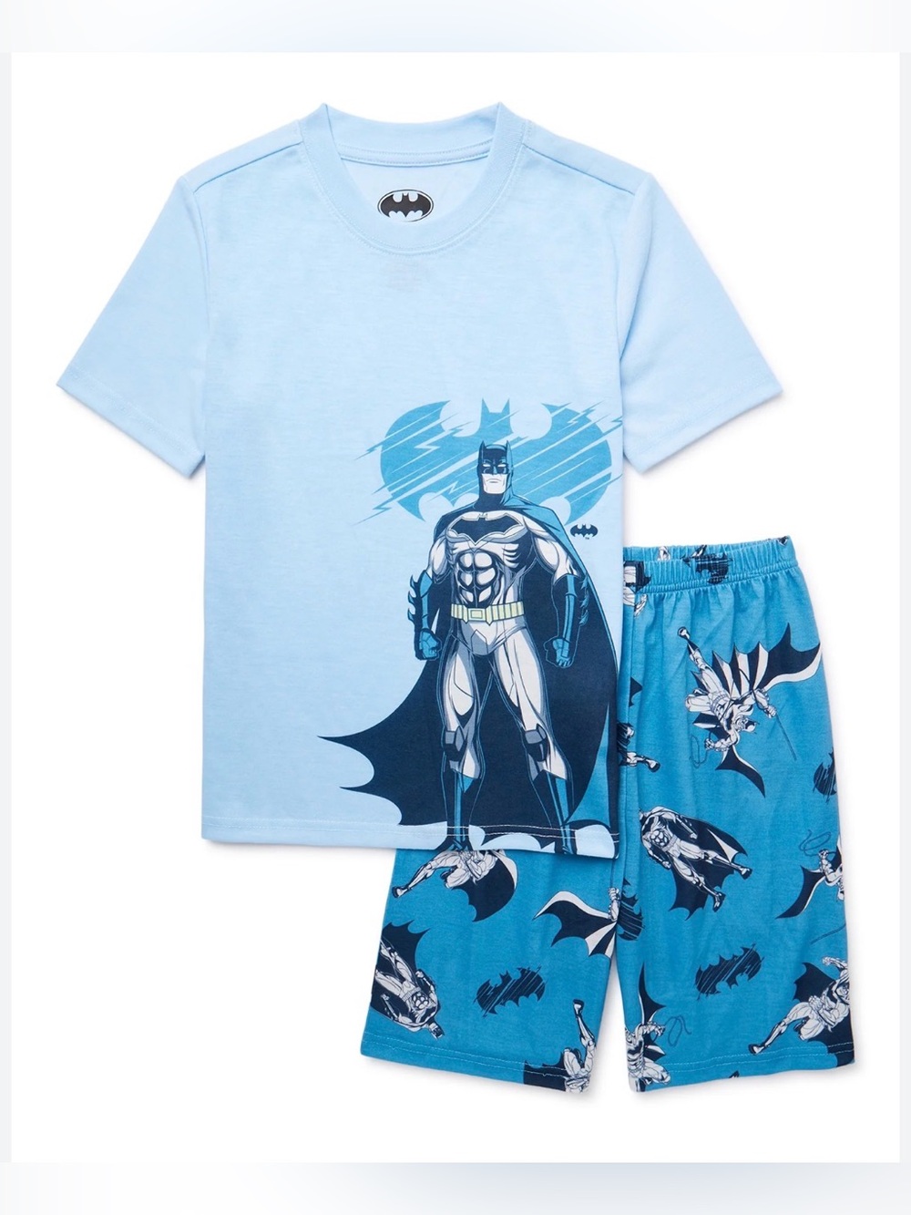 Batman Superhero Boys Toddler Blue Short Sleeve & Shorts Pajama Set Size 4/5